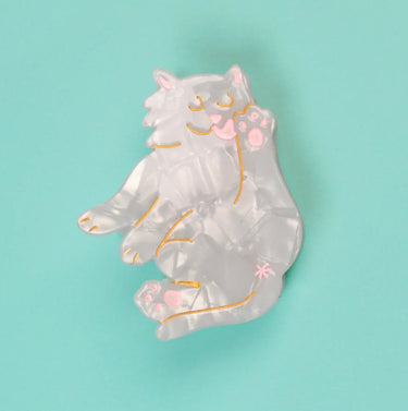 Pince à cheveux Chat Blanc
